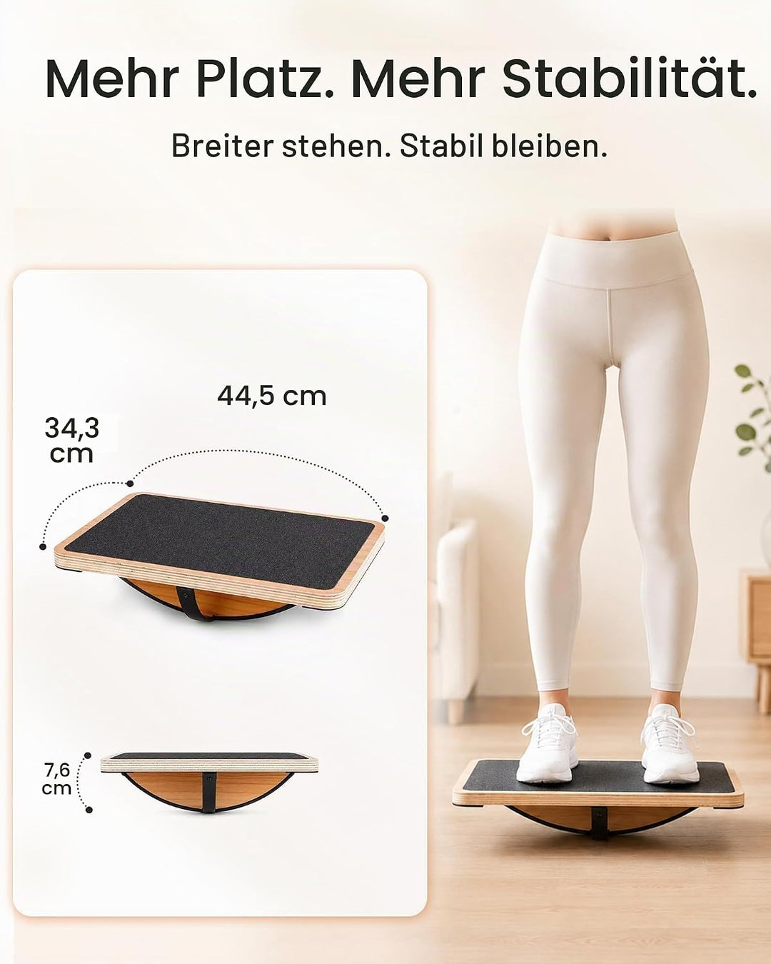 StrongTek Professional Wooden Balance Board, Rocker Board, Wood Standing Desk Accessory, Balancing B