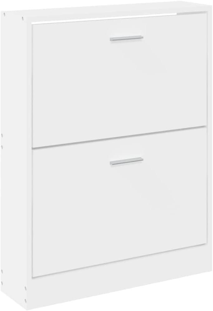 Schuhschrank Weiss 59x17x81 cm Holzwerkstoff, Schuhe Organizer, Schuhe Aufbewahrung, Schuhregal für