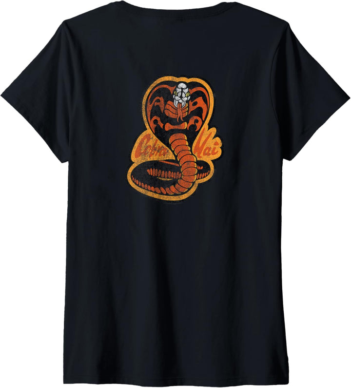 Cobra Kai Distressed Logo T-Shirt mit V-Ausschnitt