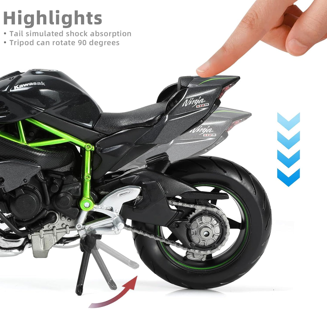 1:12 Motorrad Modell Kompatible für Kawasaki Ninja H2R Metall Diecast Motorrad Modell Spielzeug Mini