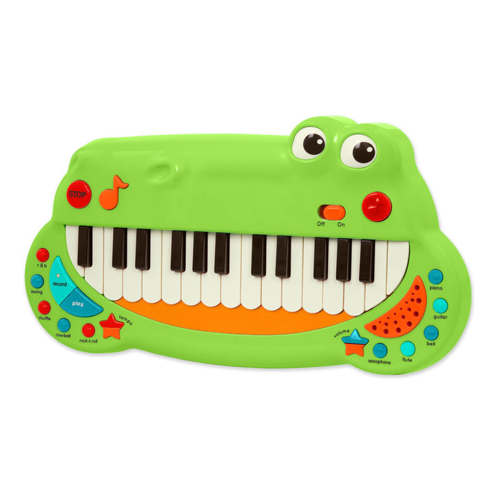 Battat BT4680Z Krokodil Keyboard Piano mit 5 Instrument Geräuschen und Musik – Kinder Klavier Spielz
