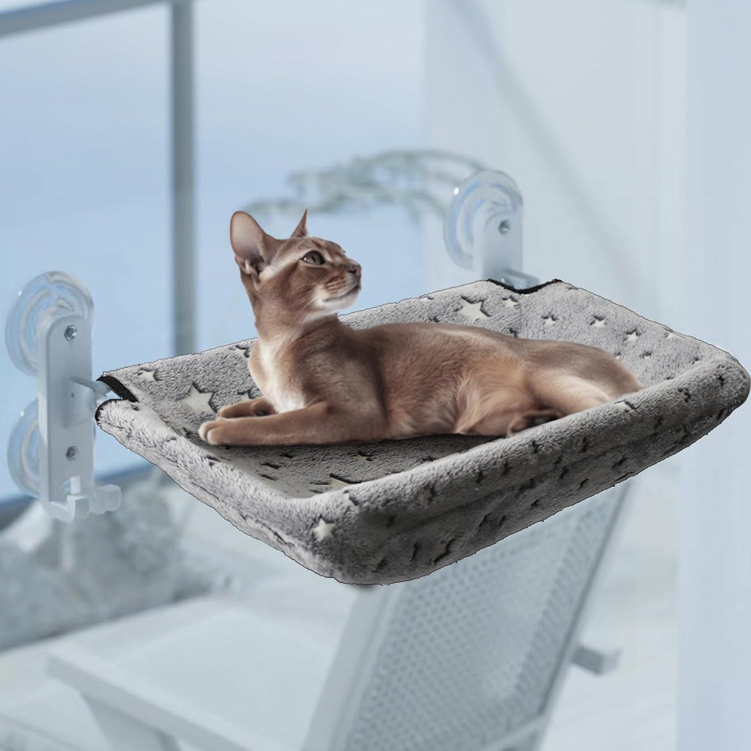 Katzen Fensterliege, Faltbare Hängematte Katze mit Leuchtenden Sternen, Fensterplätze mit Starken Sa