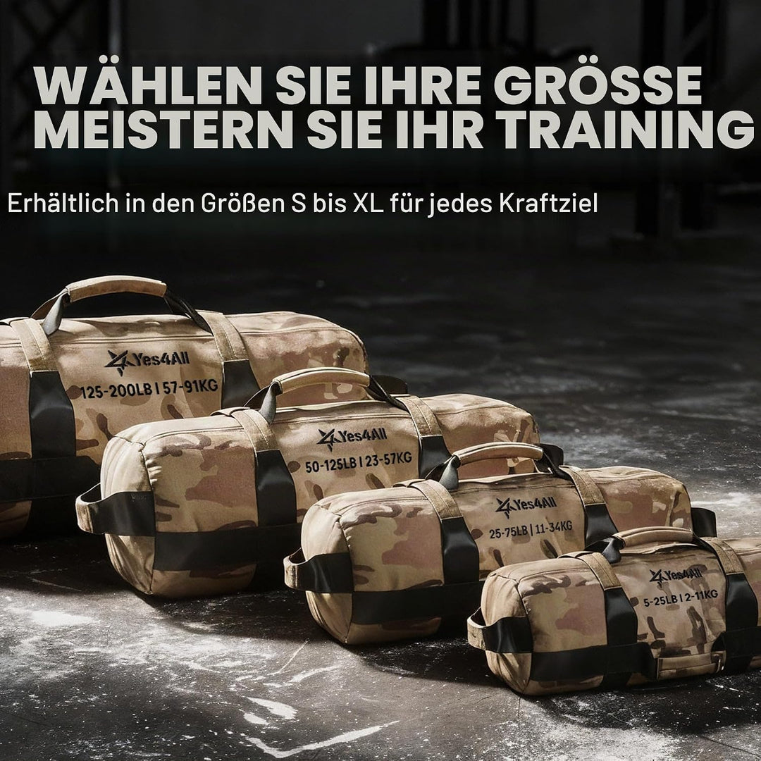 Yes4All Verstellbar Gewichtssack für Fitness mit 7 Griffe - Power bag ideal für Krafttraining, Ungef