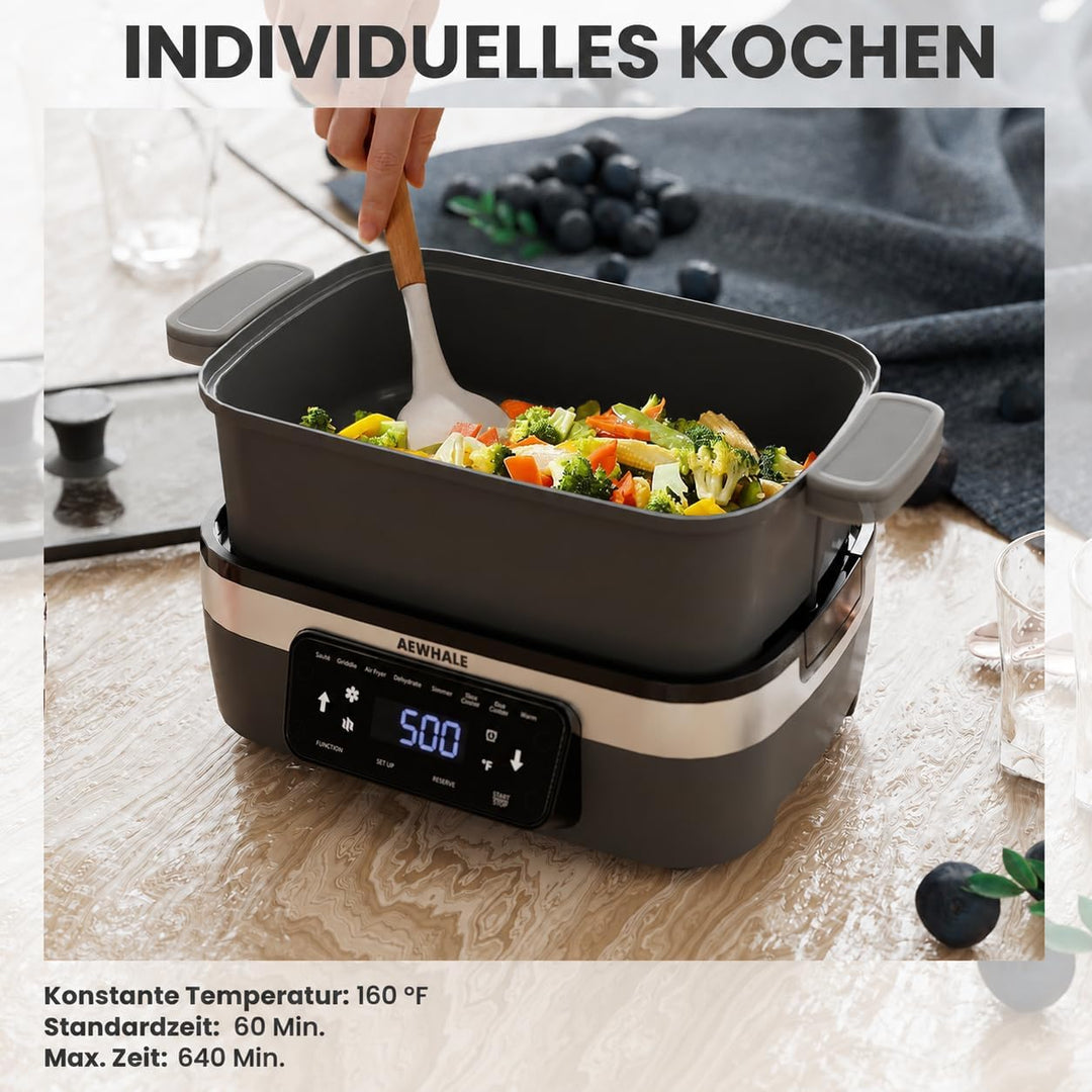 AEWHALE Multifunktions-Elektropfanne mit Backblech,32.5 * 21 cm