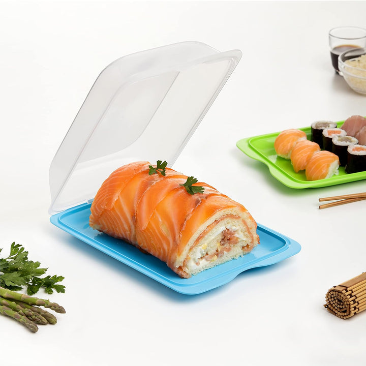 TATAY Aufschnittboxen für Kühlschrank | 4er Set Maxi | Frischhaltedosen mit Deckel, Stapelbar | Geei
