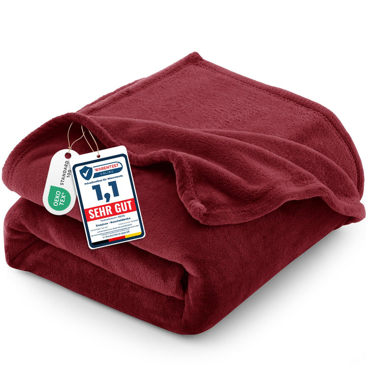 CozyLux Kuscheldecke Flauschig Decke 230x270 cm Dunkelrot, 230x270 cm Dunkelrot