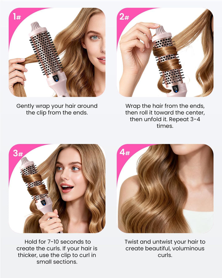 Thermobürste BESTOPE PRO,Thermal Brush 38mm Ionische Lockenbürste Voluminöses Haar,Keramik-Turmalin-