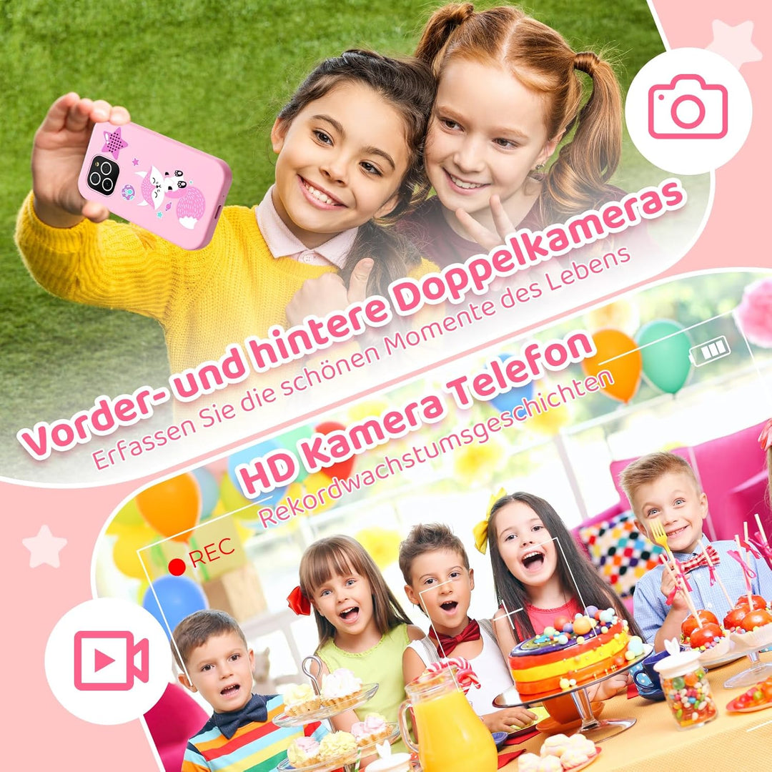4G Kinderhandy Spielzeug mit Dual Kamera Kinderkamera 2.8 Inch Touchscreen Kindertelefon Lerntelefon