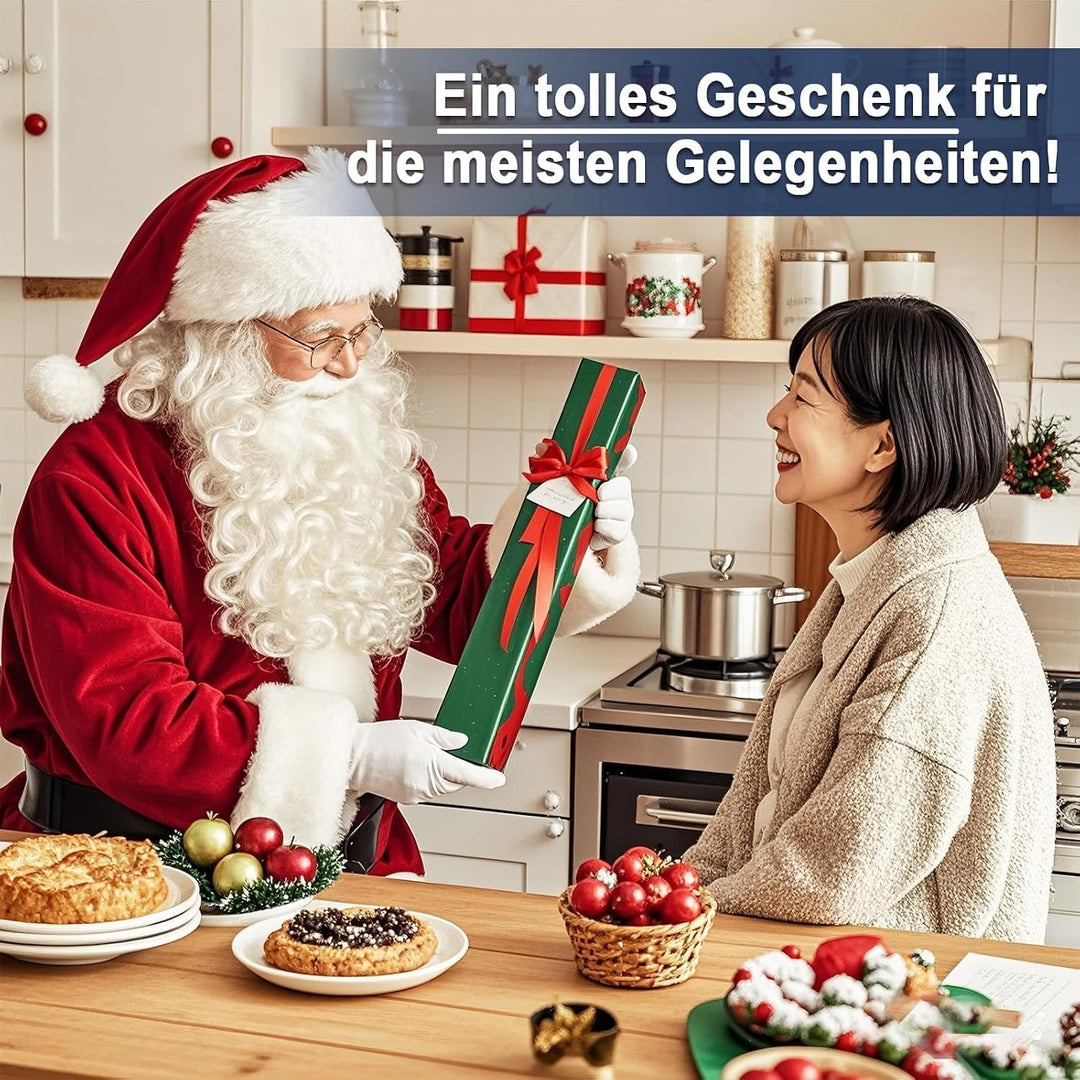 Dmore Magnetleiste Messer mit 5 Haken, 30 cm Messerhalter magnetisch aus Edelstahl, Walnuss-Optik Ma