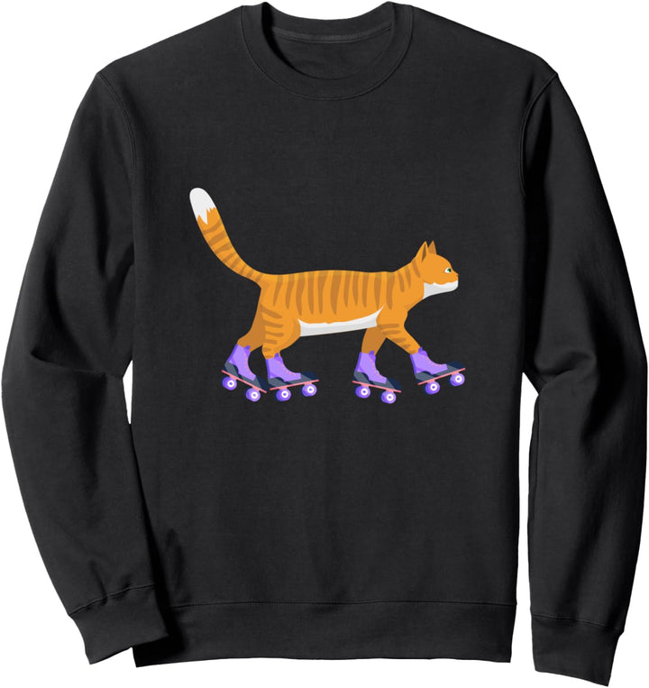 Katze Inline Skates Skatercat Skater Rollschuhe Geschenk Sweatshirt