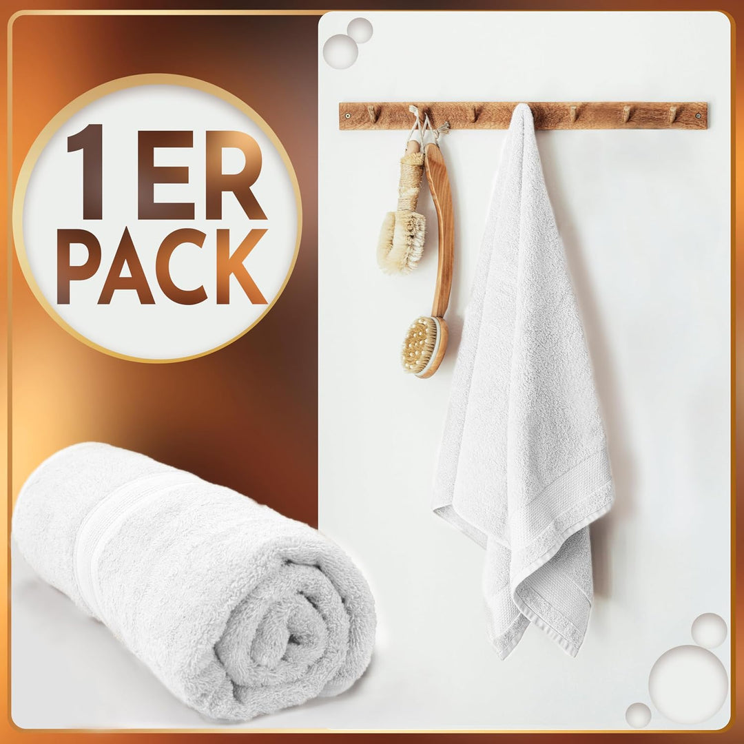 NatureMark SAUNATUCH/Badetuch – Premium Qualität 80x200cm – Sauna-Handtuch 100% Baumwolle – Farbe: W