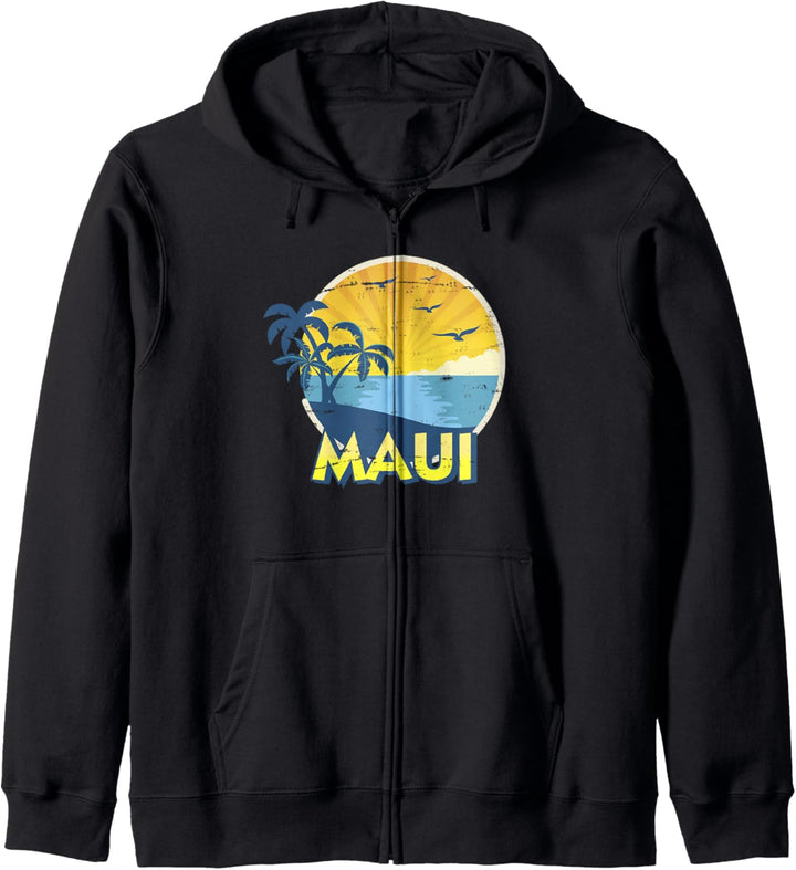 Vintage Maui Shirt, Aloha, Island Surfing 70er Jahre Retro Kapuzenjacke