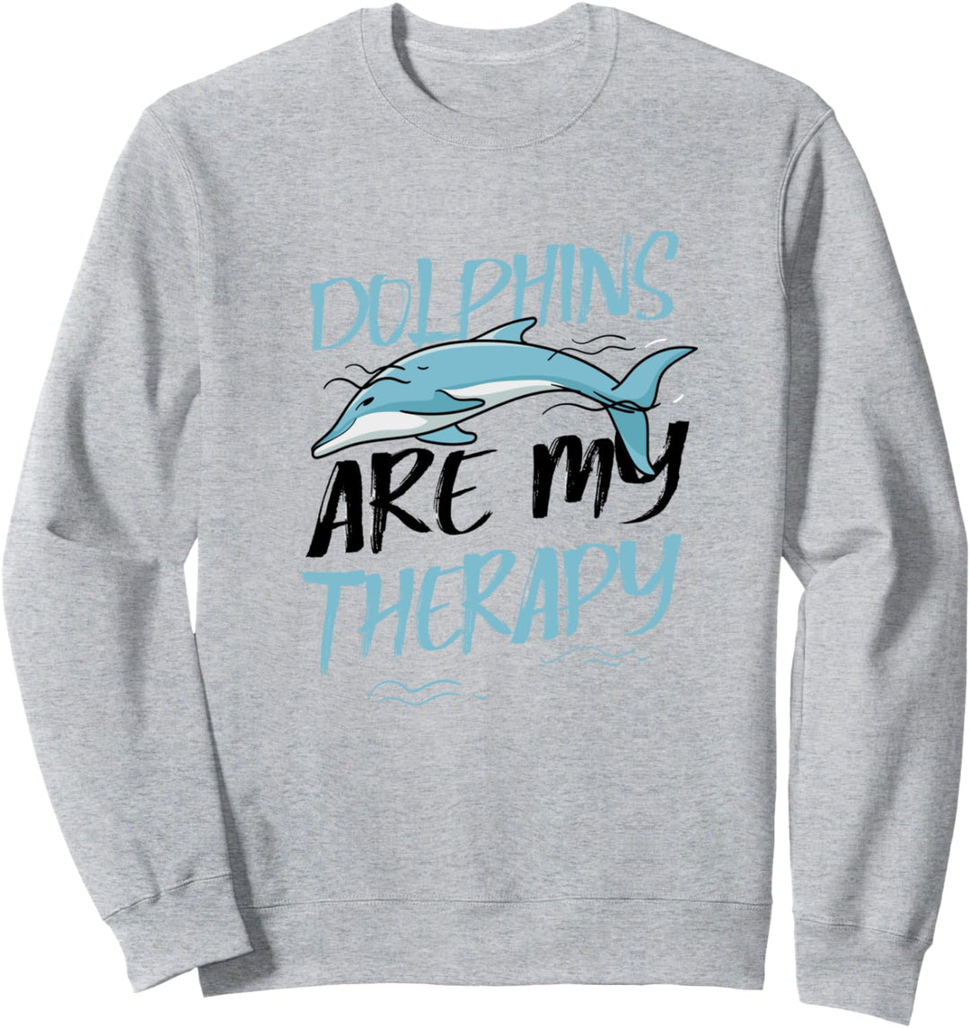 Delfine als Therapie Ozean Natur Meerestier Sweatshirt