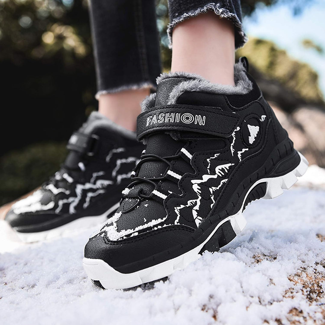 Kinder Winterschuhe Warm Gefütterte Winterboots Jungen Mädchen Trekkingschuhe Schneestiefel Baumwoll