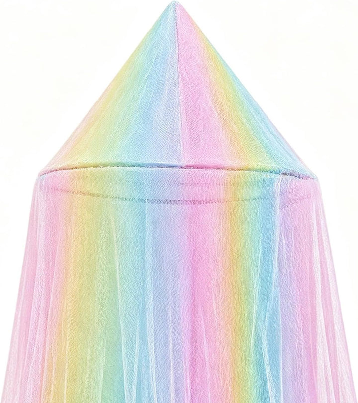 Mädchen Bett Baldachin Prinzessin Regenbogen Niedliches Atmungsaktives | Spielzelt und Schlafzimmerd