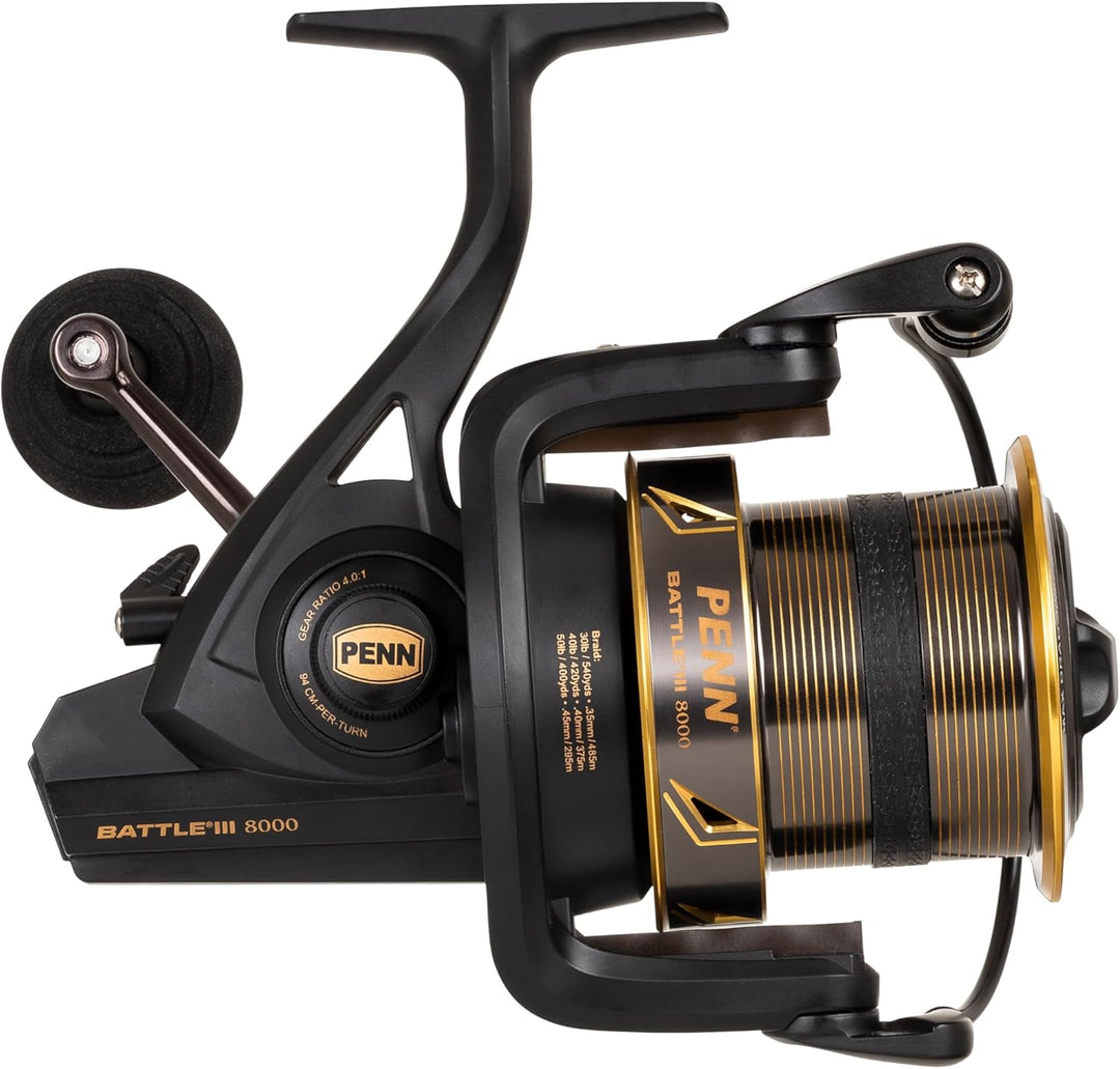 PENN Battle III Weitwurfrolle – Weitwurf-Salzwasserrolle 8000 | Long Cast, 8000 | Long Cast