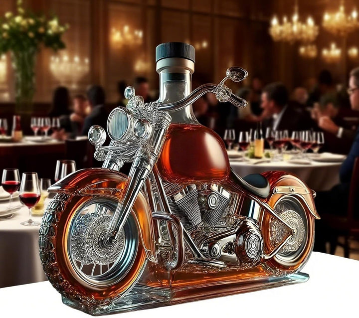 Weinflaschen Aus Glas Im Motorrad-Stil Mit Korken – 3D-Whisky-Dekanter Aus Glas Im Motorrad-Stil, Vi