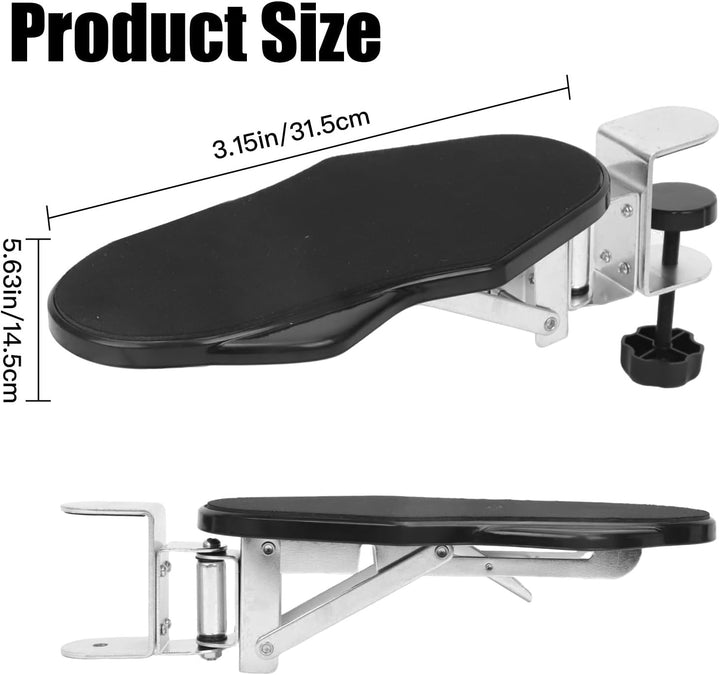 SHILIPAIJC Armauflage Schreibtisch Einstellbar, 180° Drehbar Armlehnen Polster Schreibtisch Erweiter
