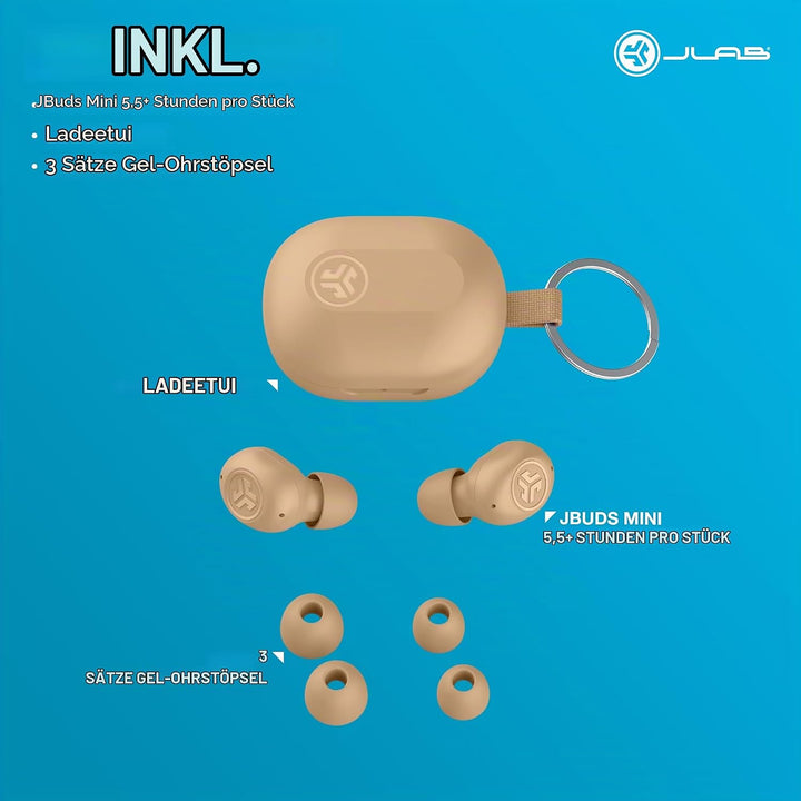 JLab JBuds Mini True Wireless Kopfhörer - Bluetooth 20+ Std., Tone 728N, 728N