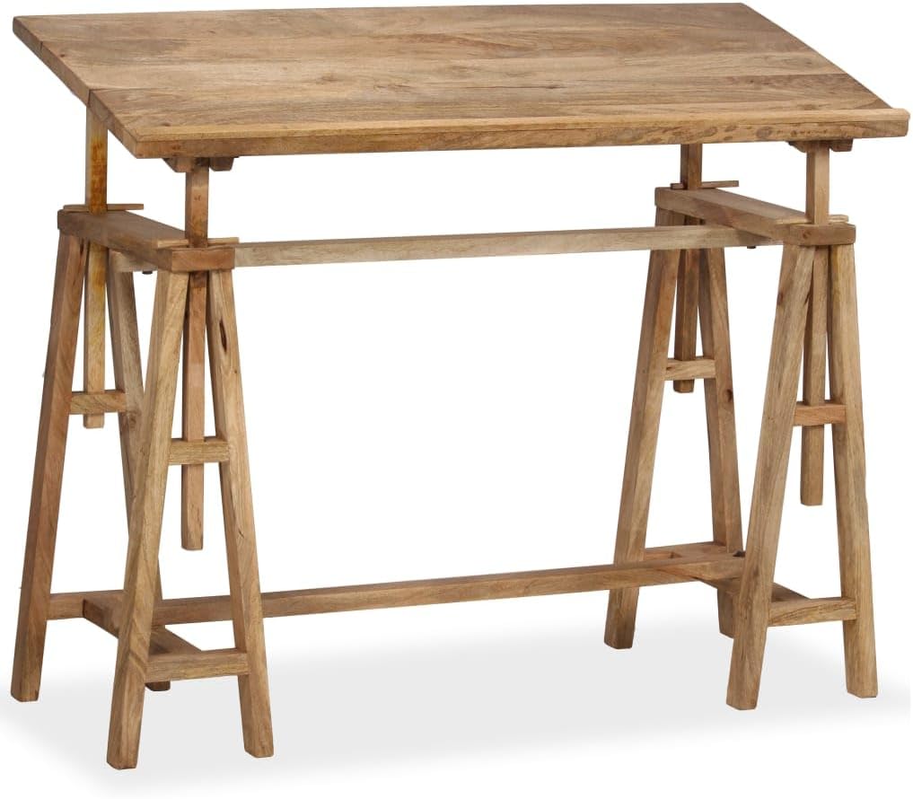 vidaXL Mangoholz Zeichentisch Architektentisch Schreibtisch