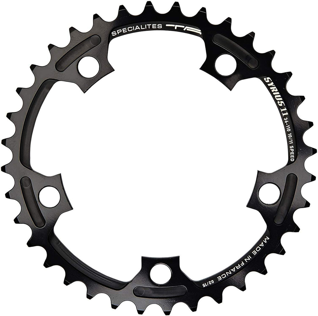 Spécialités TA Syrius 110pcd 10/11-Gang-Kettenblatt Inner 39T Schwarz, Inner 39T Schwarz