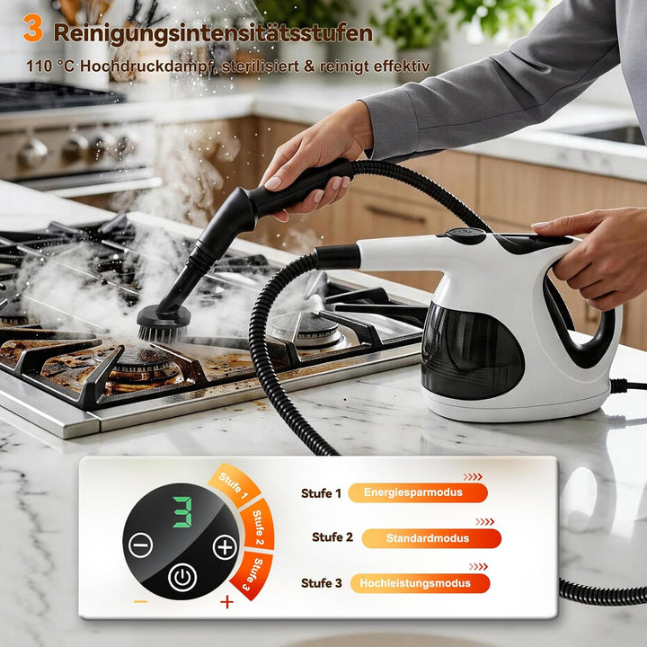 5S Aufheizzeit Dampfreiniger Handgerät, Hand Steam Cleane Weiss, Weiss