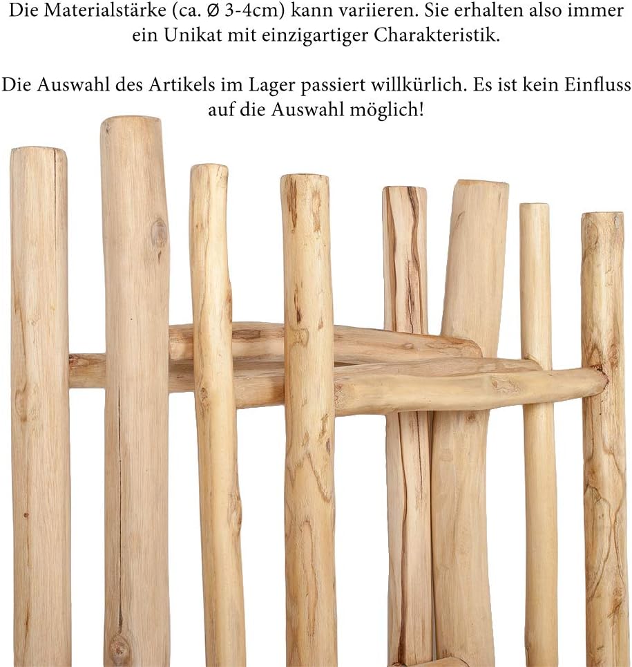KEPALA Deko-Leiter 150 cm, Teak Handtuchhalter, Natural 150 cm Höhe, 150 cm Höhe