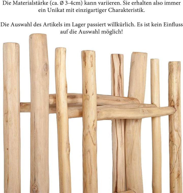 KEPALA Deko-Leiter 150 cm, Teak Handtuchhalter, Natural 150 cm Höhe, 150 cm Höhe