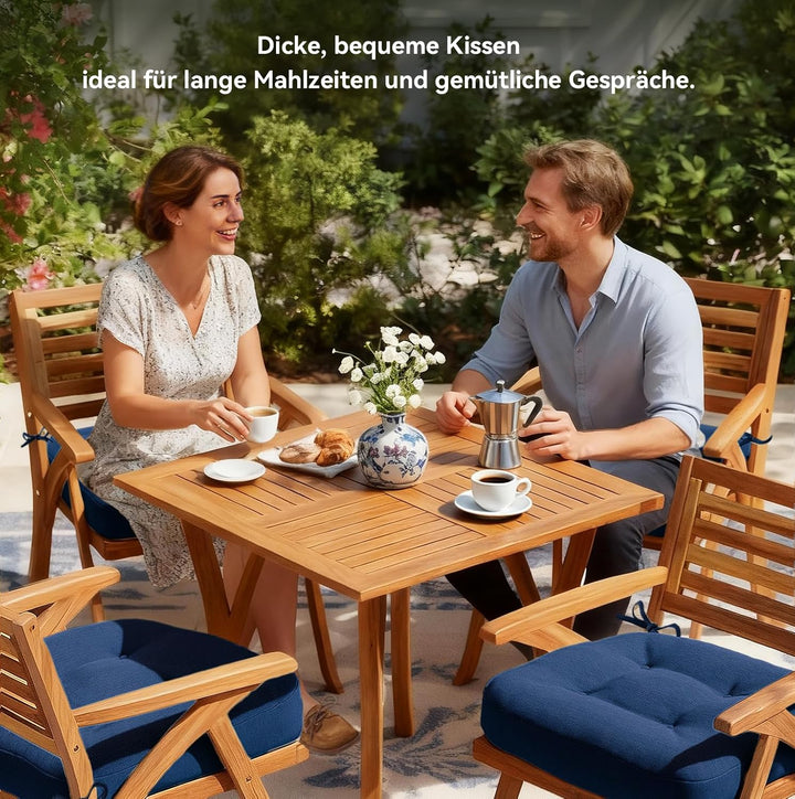 Codi Sitzkissen 40x40×8 cm 2er Set, Extra Dicke, Bequeme Stuhlkissen mit wasserabweisendem Bezug – W