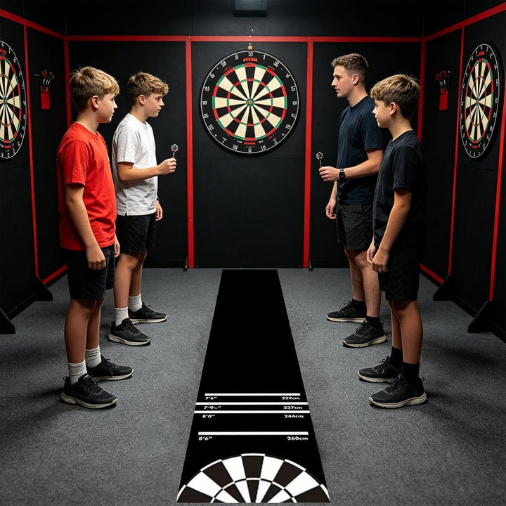 Dartmatte, Dartteppich Mit Abwurflinie, Professioneller Dartteppich rutschfeste Darts Bodenmatte Für