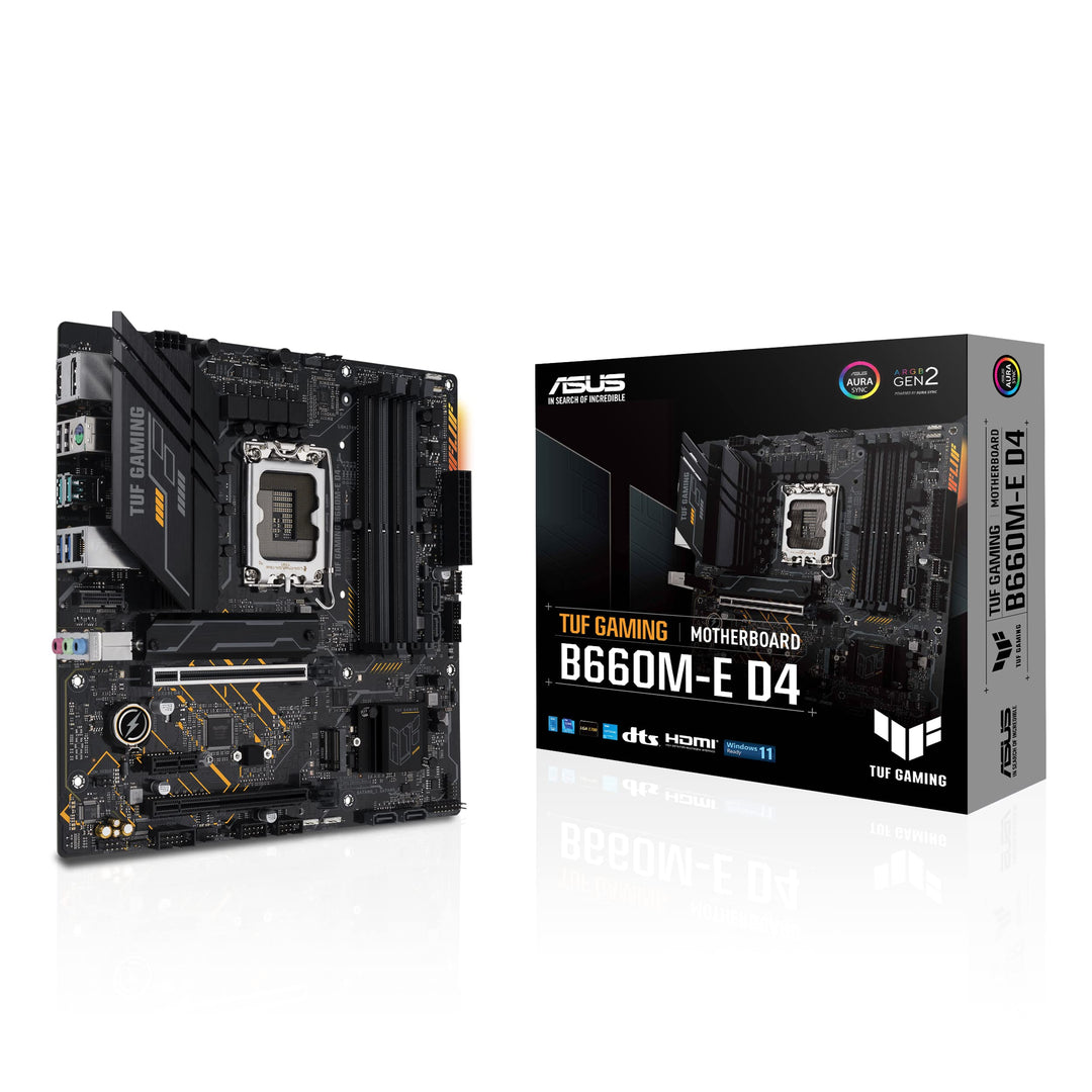 ASUS TUF GAMING B660M-E D4 Mainboard Sockel Intel LGA 1700 (Intel B660, mATX, DDR4 Speicher, PCIe 4.