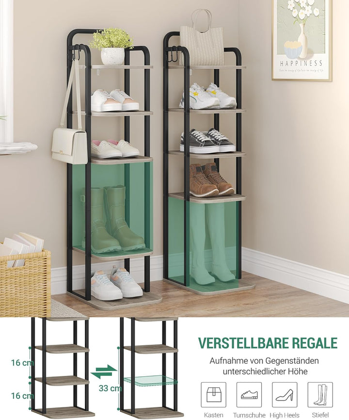 Hzuaneri Vertikales Schuhregal, 6-Stöckige Schuhregale, Schuhturm für Kleine Räume, Freistehend, Ver
