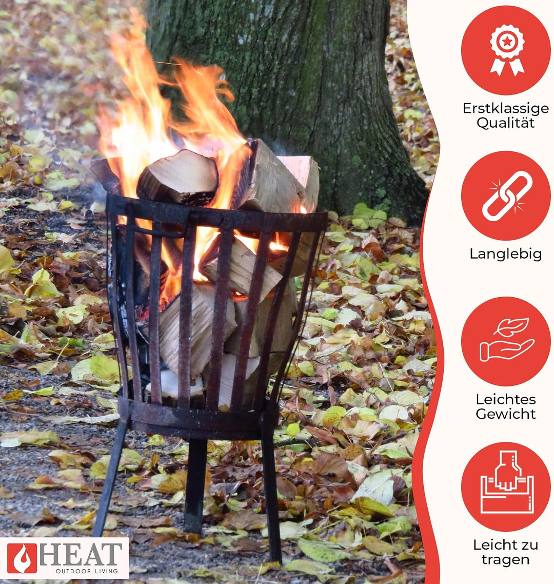 HEAT Outdoor Living Feuerkorb - Feuerschalen für den Grten - Feuerstelle Outdoor &amp; Feuertonne - Feue