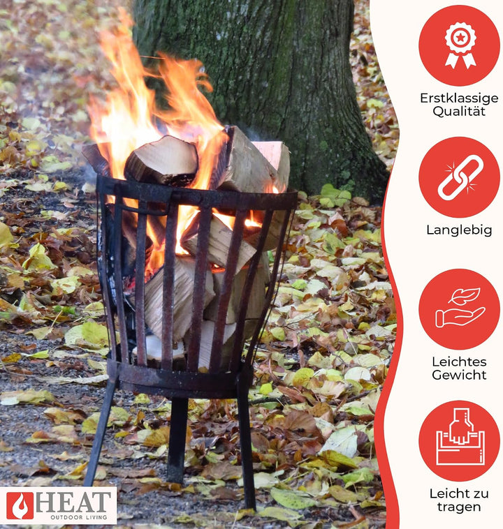 HEAT Outdoor Living Feuerkorb - Feuerschalen für den Grten - Feuerstelle Outdoor &amp; Feuertonne - Feue