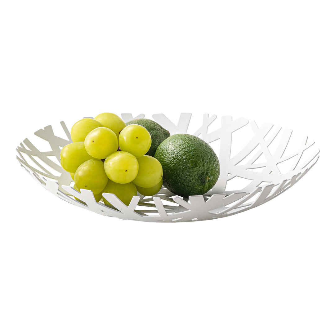 Yamazaki 2497 TOWER Obstschale, weiss, Stahl, Minimalistisches Design, 26 x 26 x 4,5 cm (LxBxH), Wei