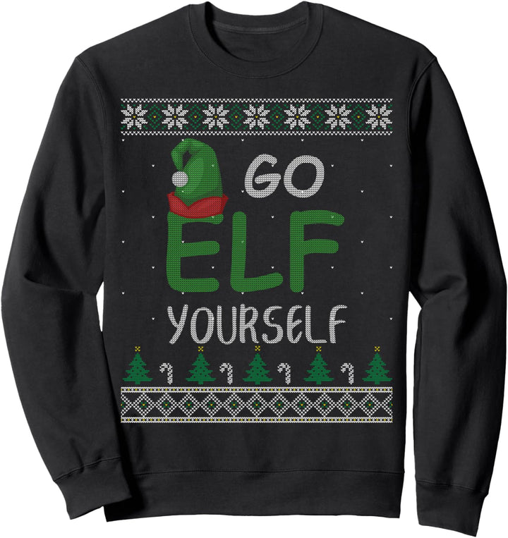 Lustiges Weihnachts-Geschenk mit Aufschrift „Go Elf Yourself“ Sweatshirt