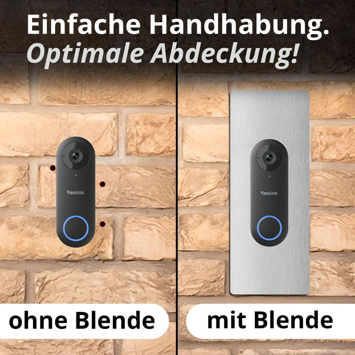 iSecur Edelstahl Blende personalisiert Premium - Passend für Reolink Videotürklingel - Edle Türstati