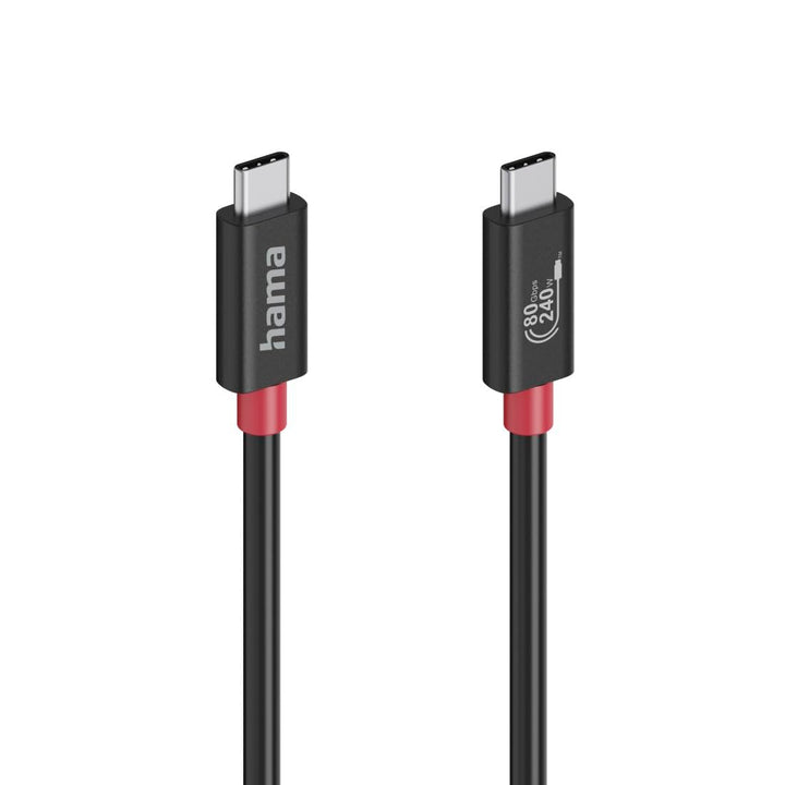 Hama USB-C-Kabel, E-Marker, USB4 Gen4, 80 Gbit/s, 5 A, 240 W, 1,00 m