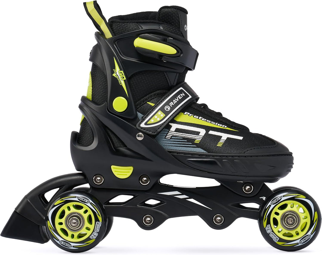 RAVEN Profession 3in1 Inlineskates Triskates Rollschuhe Inliner für Kinder und Erwachsene verstellba