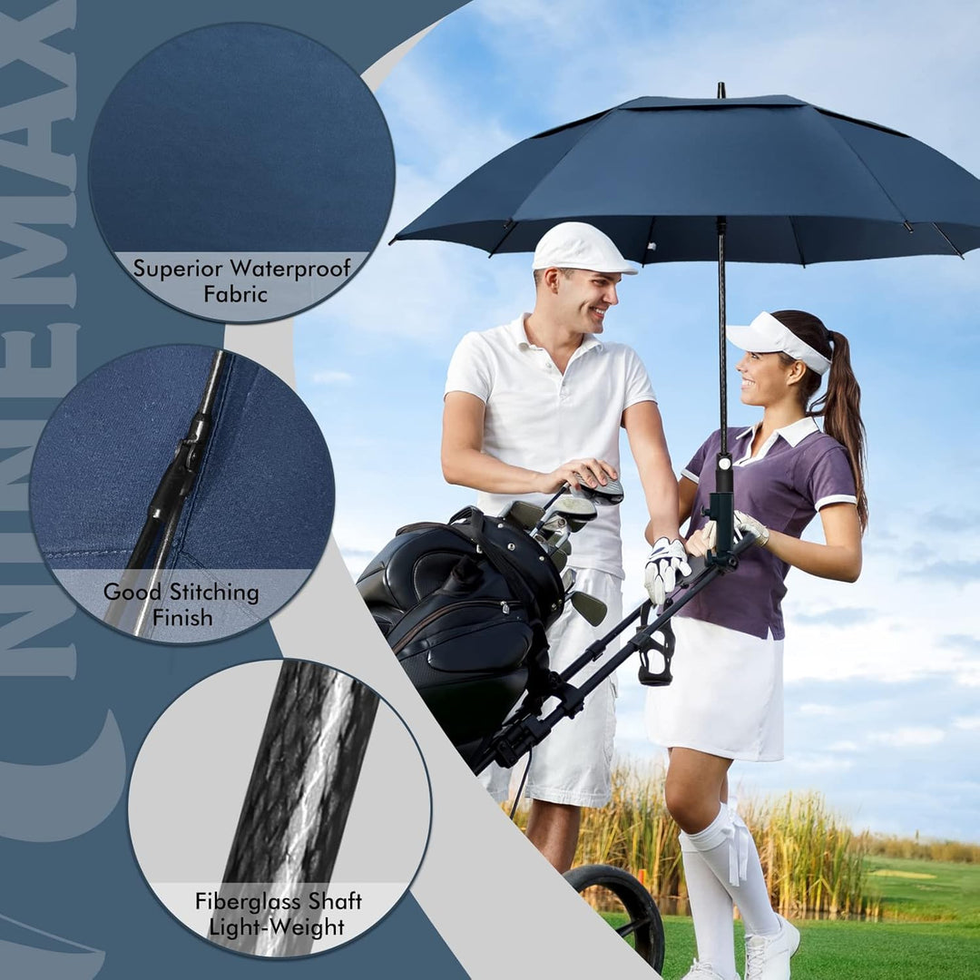 NINEMAX Golf Regenschirm Gross Sturmfest XL/XXL,Grosser Regenschirm Sturmfest | Stabil Golfschirm Gr