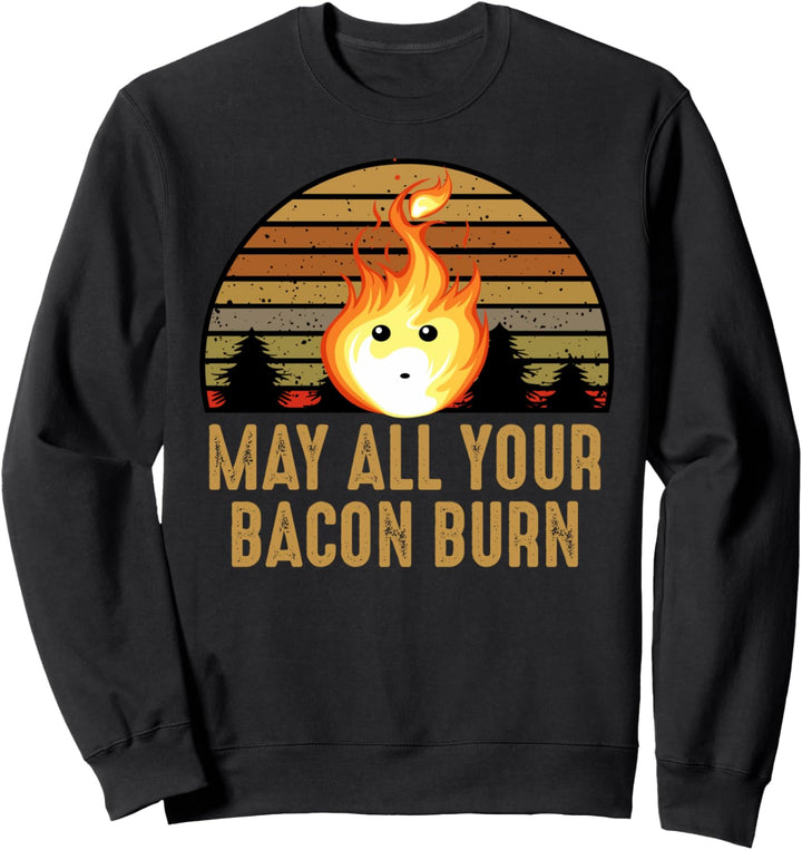 May All Your Bacon Burn Speckstreifen Speck Vintage Retro Sweatshirt