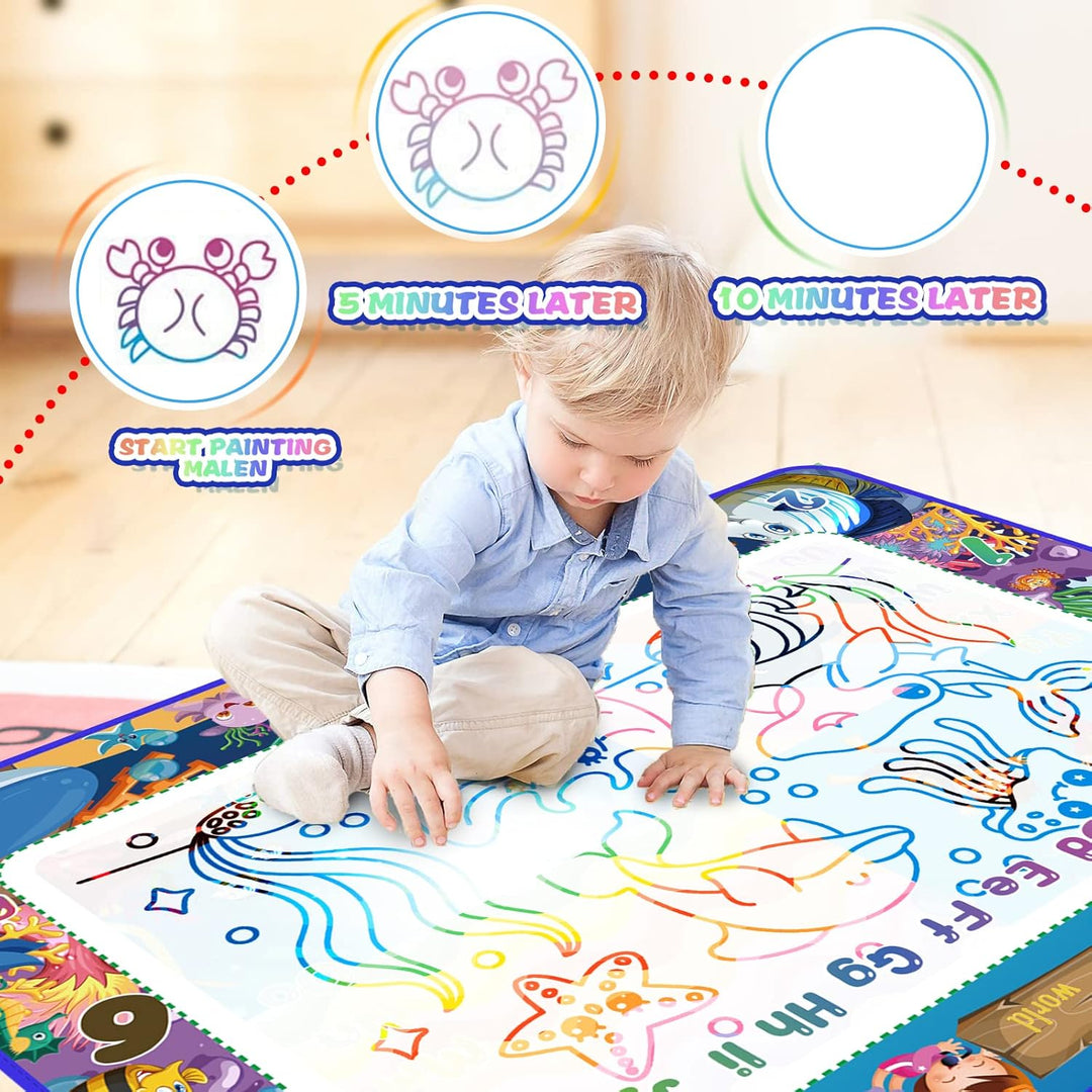 MOOING Wasser Doodle Matte,120 x 90 Aqua Magic Doodle Malmatte Kinder, Wiederverwendbare Drawing Mat