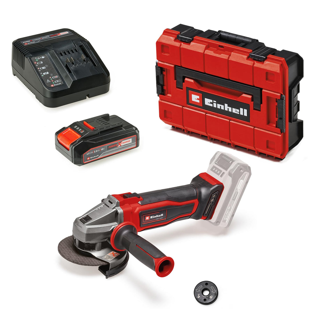 Einhell Akku-Winkelschleifer TE-AG 18/115 Q Li Power X-Change (18V, Ø115 mm, 28 mm Schnitttiefe, Qui