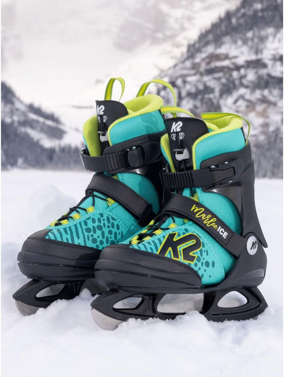 K2 Skates Mädchen Schlittschuhe Marlee Ice, turquise - yellow, 25G0210 M (EU: 32-37 / UK: 13-4 / US: