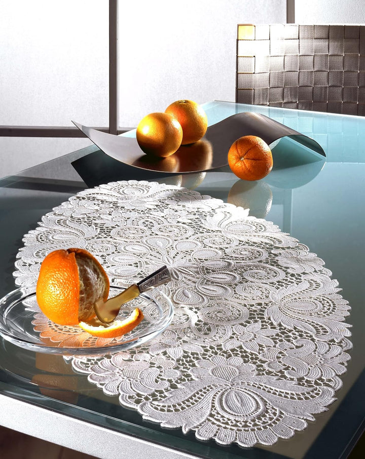 Plauener Spitze by Modespitze 67952 Design Plauen, Gre 40 x 80 cm oval, creme 40 cm x 80 cm oval, 40