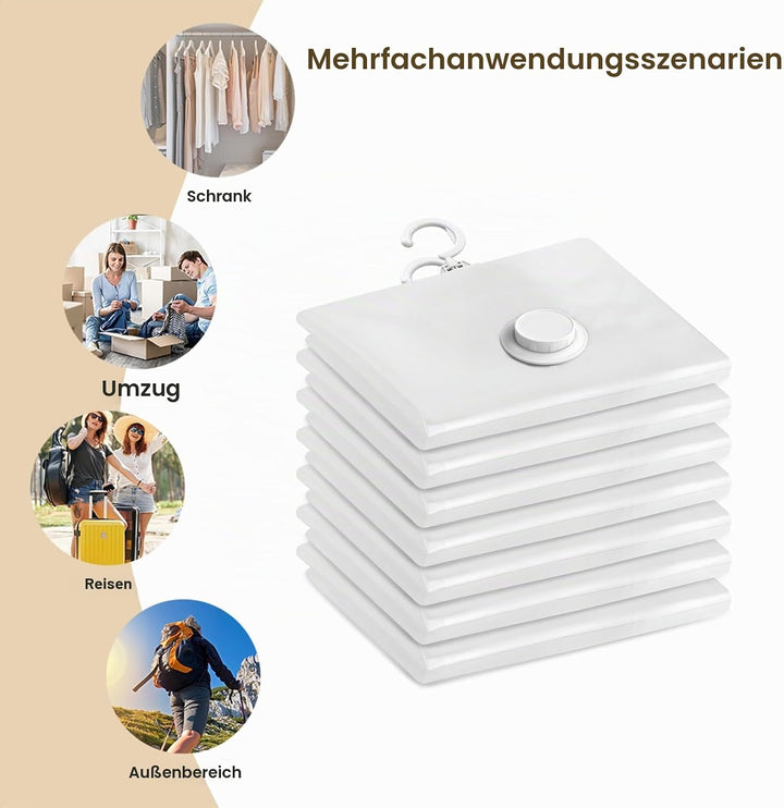 Flintronic Vakuumbeutel für Kleidung, 6 Stück Vakuumbeutel zum Aufhängen, Vakuumbeutel für Kleidung,