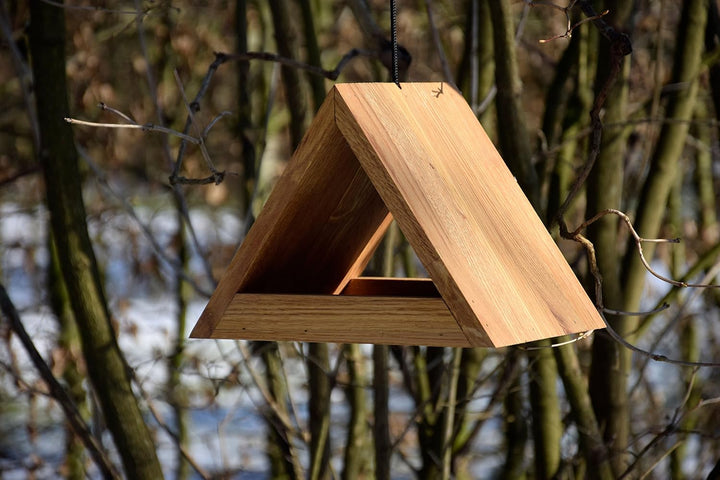 LUXUS-VOGELHAUS 46620e Design Vogelfutterhaus hängend - Vogelhaus Eichenholz Massiv - Futterstation