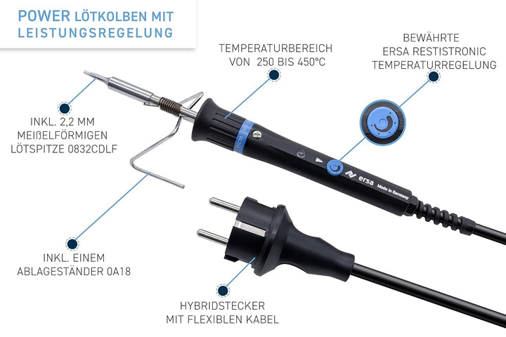 Ersa PTC70 Temperaturgeregelter Lötkolben 75 W 230 V 0710CD &amp; ersa Reinigungsschwamm für Lötspitzen