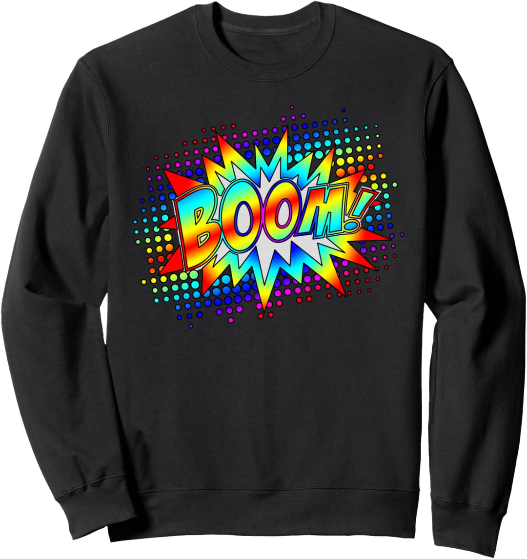 Comic Boom Bang Pow Kaboom Explosion Sprechblase Vintage Sweatshirt