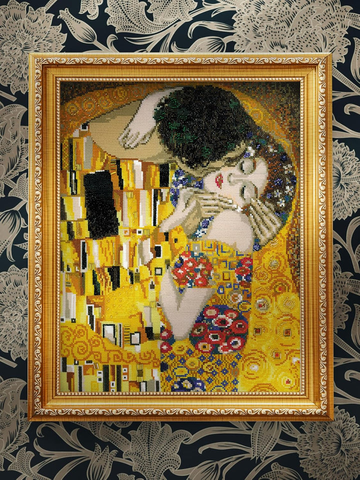 Riolis Stickpackung - The Kiss by Klimt, Weiss, Mittel